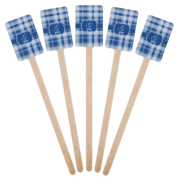 Plaid Wooden 6.25" Stir Stick - Rectangular - Fan View