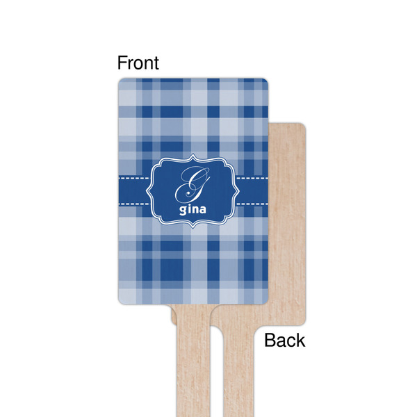 Plaid Wooden 6.25" Stir Stick - Rectangular - Single - Front & Back