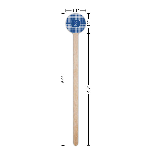 Plaid Wooden 6" Stir Stick - Round - Dimensions
