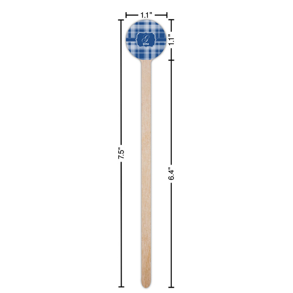 Plaid Wooden 7.5" Stir Stick - Round - Dimensions