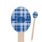 Plaid Oval Wooden Food Picks - Single Sided (Personalized)
