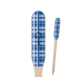 Plaid Paddle Wooden Food Picks - Double Sided (Personalized)