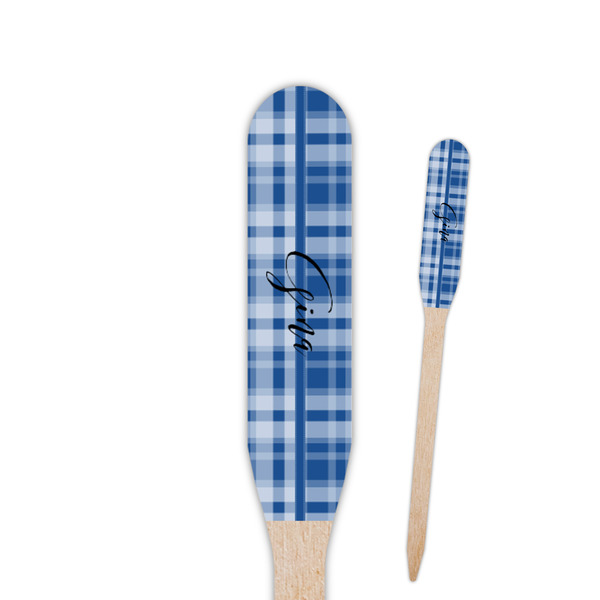 Custom Plaid Paddle Wooden Food Picks (Personalized)