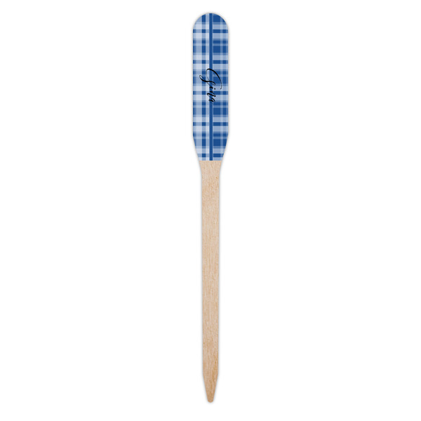 Plaid Wooden Food Pick - Paddle - Single Pick