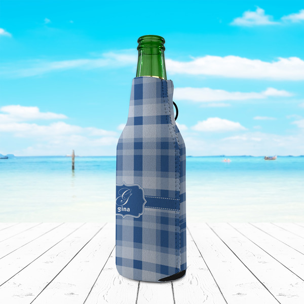 Plaid Zipper Bottle Cooler - LIFESTYLE