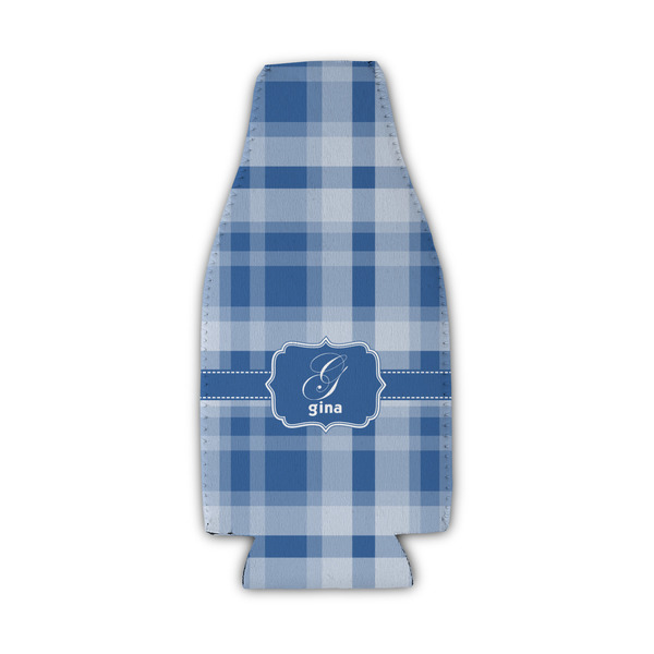 Plaid Zipper Bottle Cooler - Set of 4 - FRONT