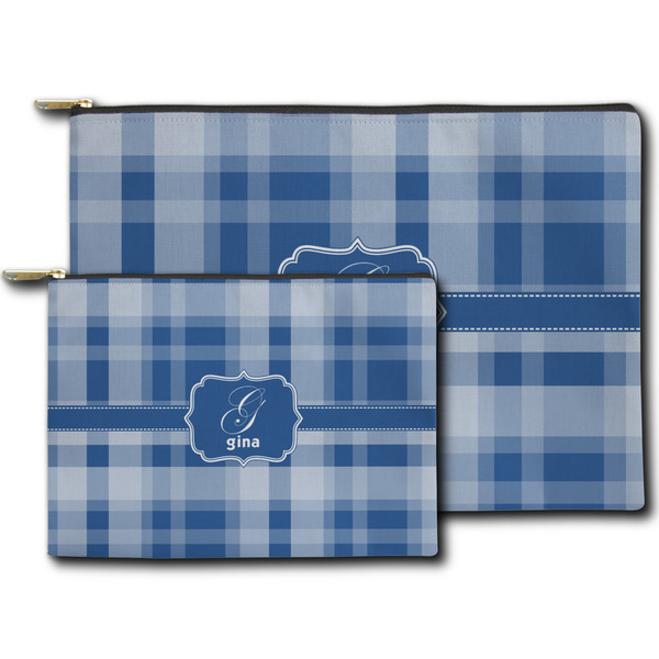Plaid Zippered Pouches - Size Comparison
