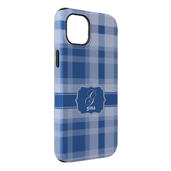 Custom Plaid iPhone Case - Rubber Lined - iPhone 14 Plus (Personalized)