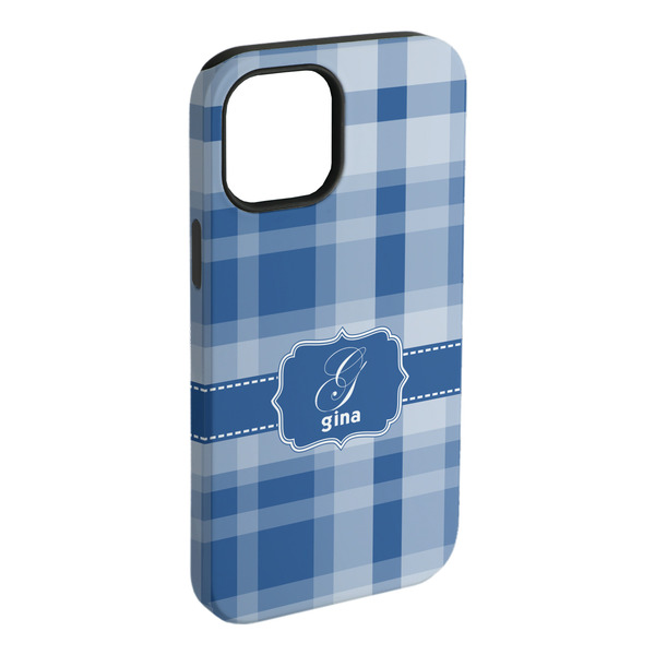 Custom Plaid iPhone Case - Rubber Lined - iPhone 15 Plus (Personalized)