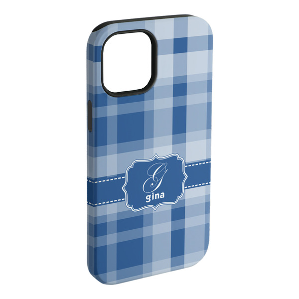 Custom Plaid iPhone Case - Rubber Lined - iPhone 15 Pro Max (Personalized)