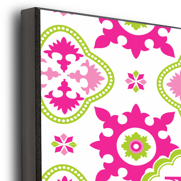 Suzani Floral 11x14 Wood Print - Closeup