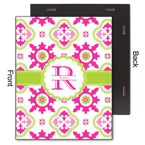 Suzani Floral 11x14 Wood Print - Front & Back View