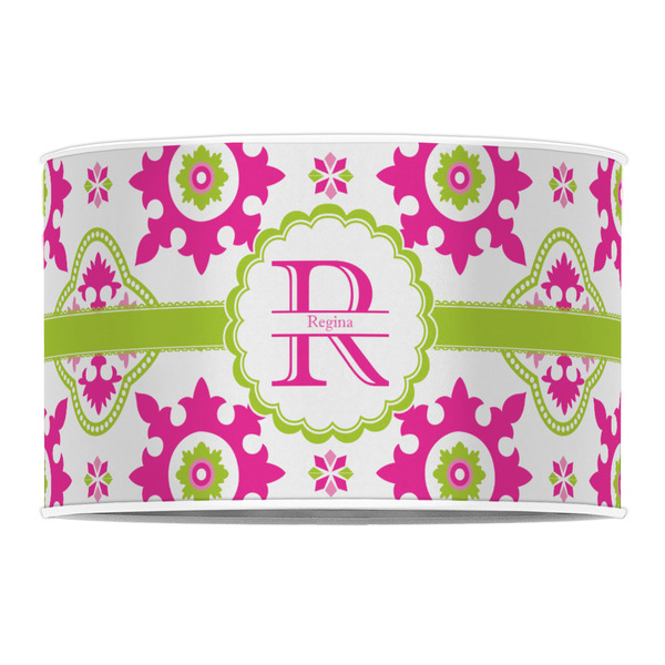 Suzani Floral 12" Drum Lampshade - FRONT (Poly Film)