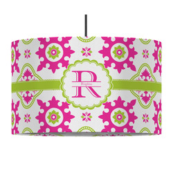 Suzani Floral 12" Drum Pendant Lamp - Fabric (Personalized)