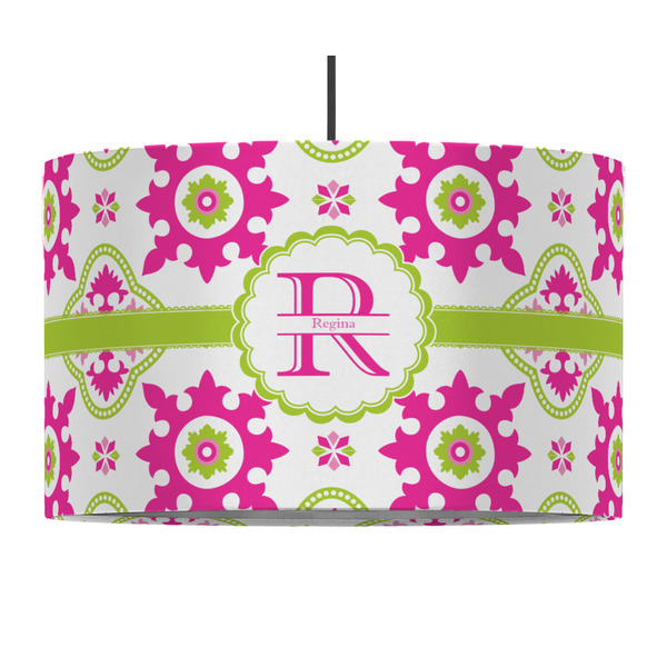 Suzani Floral 12" Drum Lampshade - PENDANT (Fabric)