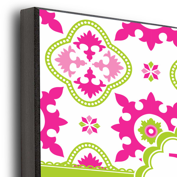 Suzani Floral 12x12 Wood Print - Closeup