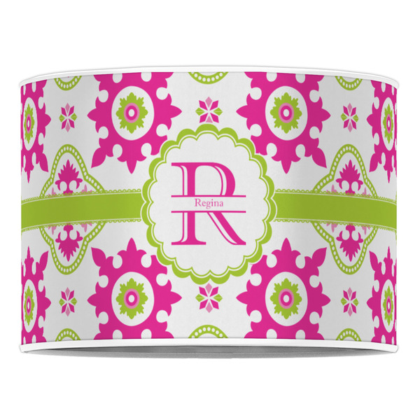 Suzani Floral 16" Drum Lampshade - FRONT (Poly Film)