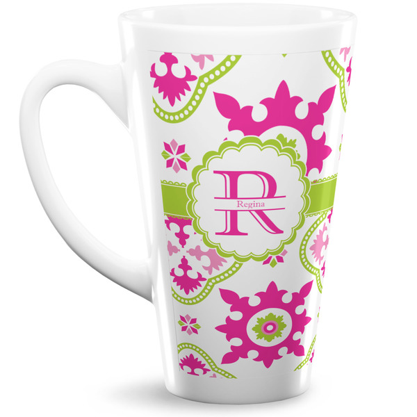 Custom Suzani Floral Latte Mug (Personalized)