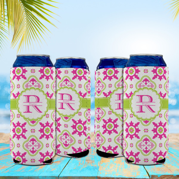 Suzani Floral 16oz Can Sleeve - Set of 4 - LIFESTYLE