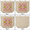 Suzani Floral 3 Reusable Cotton Grocery Bags - Front & Back View