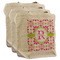 Suzani Floral 3 Reusable Cotton Grocery Bags - Front View