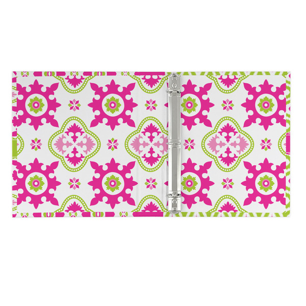 Suzani Floral 3 Ring Binders - Full Wrap - 1" - OPEN INSIDE