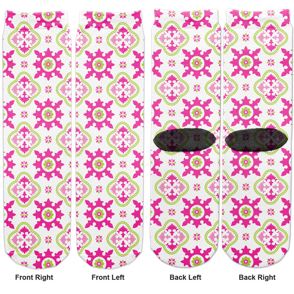 Suzani Floral Adult Crew Socks - Double Pair - Front and Back - Apvl