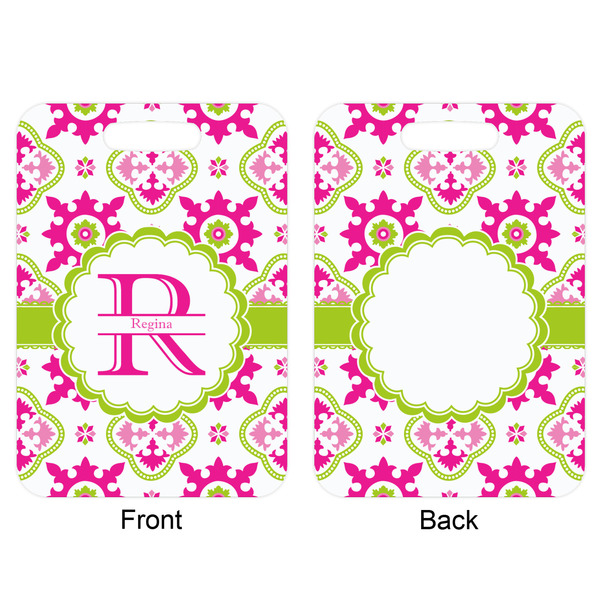 Suzani Floral Aluminum Luggage Tag (Front + Back)