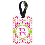 Suzani Floral Metal Luggage Tag w/ Name and Initial