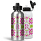 Suzani Floral Aluminum Water Bottles - MAIN (white &silver)