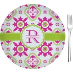 Suzani Floral 8" Glass Appetizer / Dessert Plates - Single or Set (Personalized)