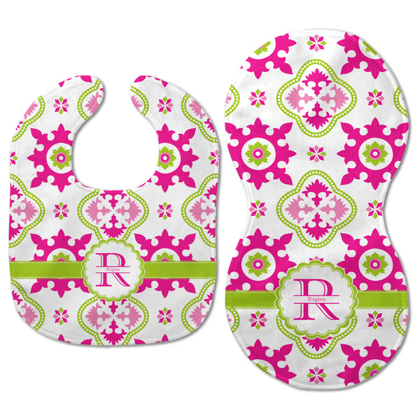 Suzani Floral Baby Bib & Burp Set - Approval (new bib & burp)