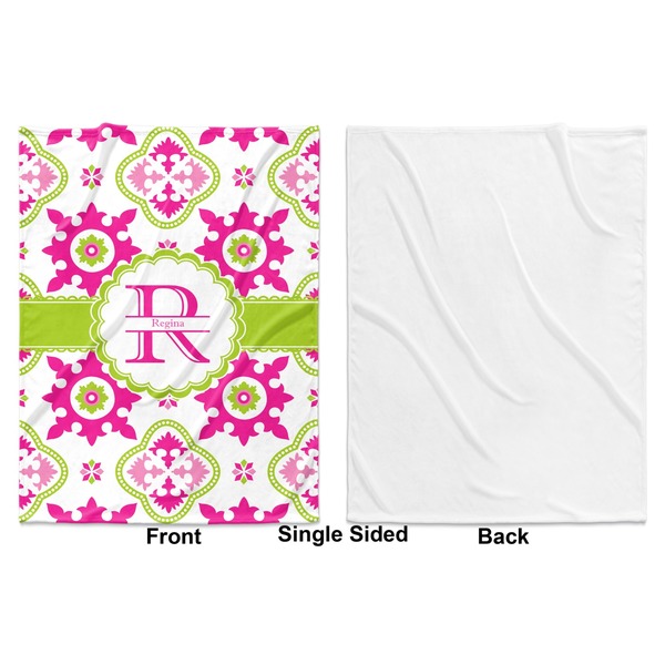 Suzani Floral Baby Blanket (Single Side - Printed Front, White Back)