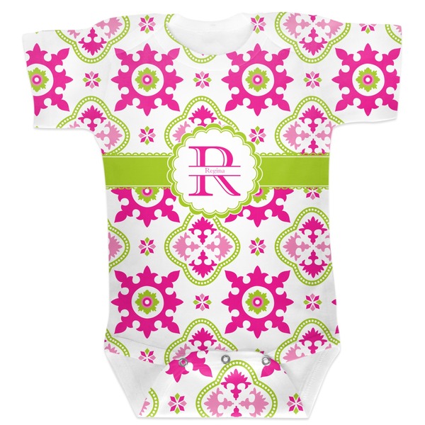 Custom Suzani Floral Baby Bodysuit 6-12 (Personalized)
