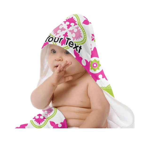 Suzani Floral Baby Hooded Towel on Child