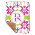 Suzani Floral Sherpa Baby Blanket - 30" x 40" w/ Name and Initial