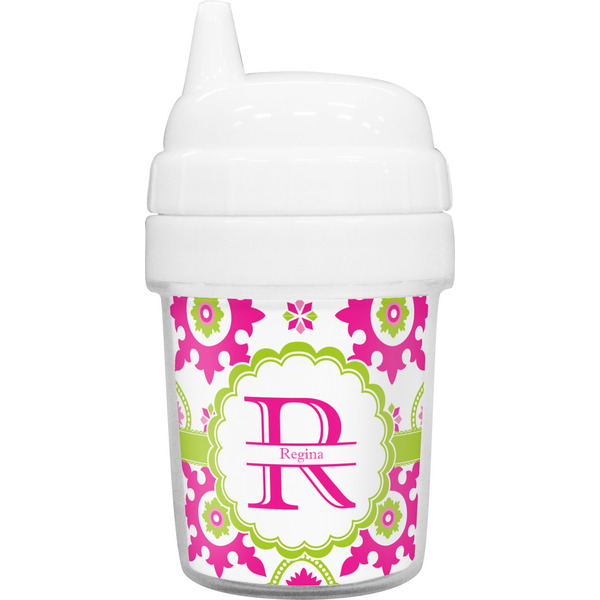 Custom Suzani Floral Baby Sippy Cup (Personalized)