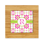 Suzani Floral Bamboo Trivet with Ceramic Tile Insert (Personalized)