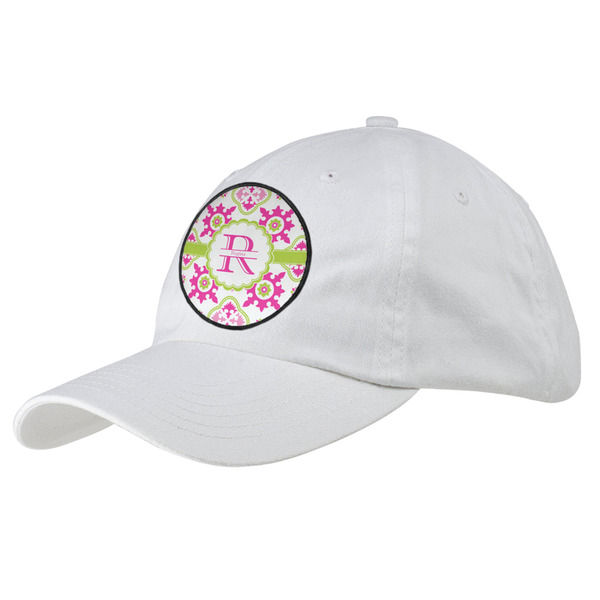 Custom Suzani Floral Baseball Cap - White (Personalized)