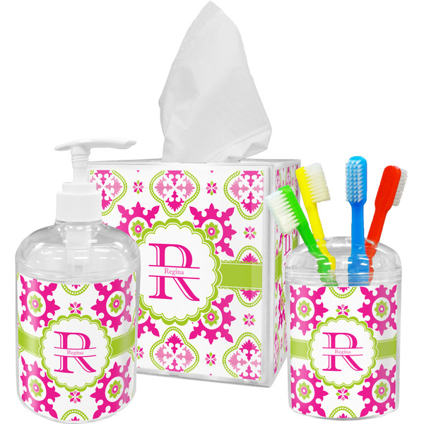 Suzani Floral Bathroom Accessories Set (Personalized)