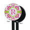 Suzani Floral Black Plastic 5.5" Stir Stick - Single Sided - Round - Front & Back