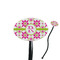 Suzani Floral 7" Oval Plastic Stir Sticks - Black - Single Sided (Personalized)