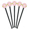 Suzani Floral Black Plastic 7" Stir Stick - Round - Fan View