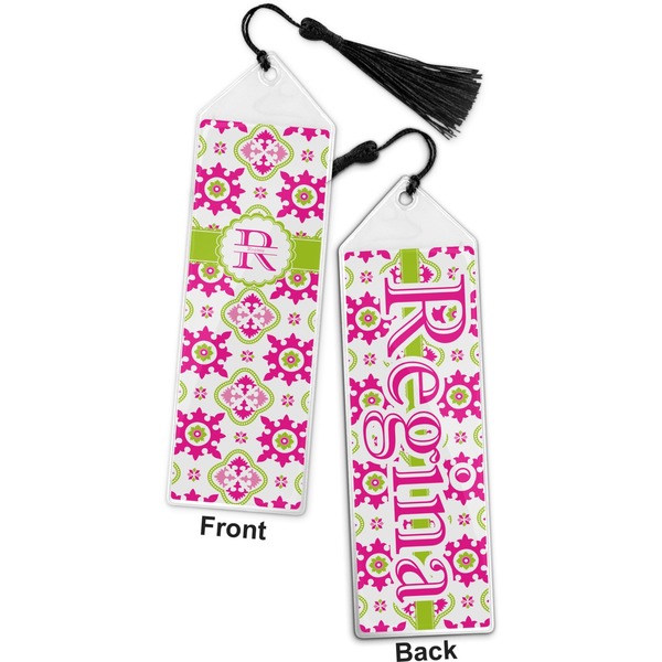 Suzani Floral Bookmark with tassel - Front and Back
