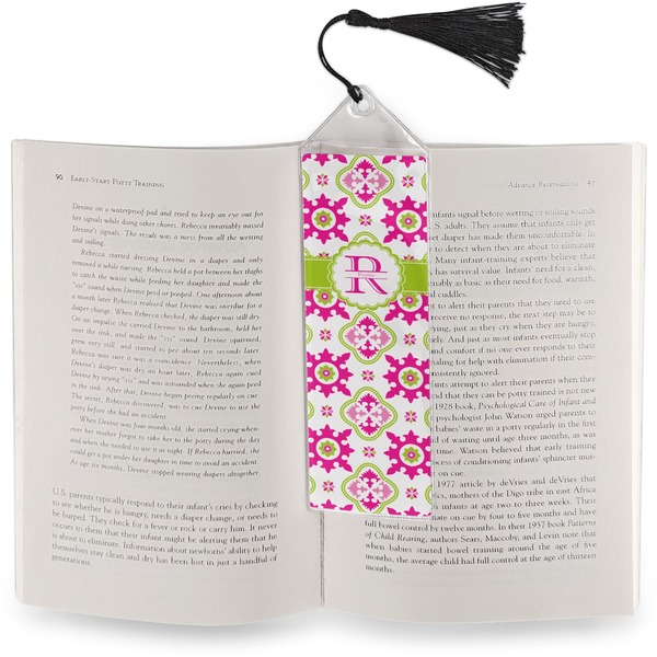 Suzani Floral Bookmark with tassel - In book