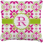 Suzani Floral Faux-Linen Throw Pillow (Personalized)