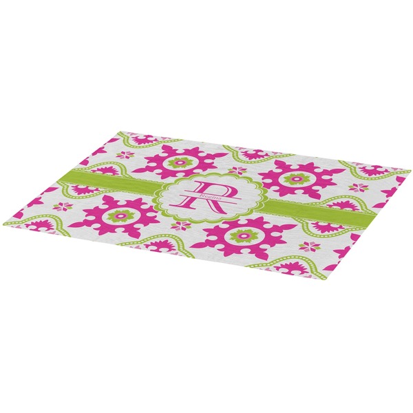 Suzani Floral Burlap Placemat (Angle View)