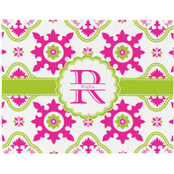 Suzani Floral Woven Fabric Placemat - Twill w/ Name and Initial