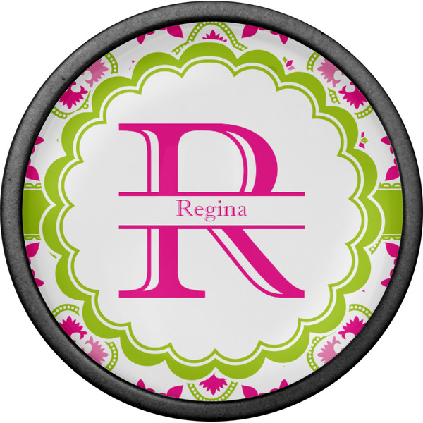 Suzani Floral Cabinet Knob - Black - Front