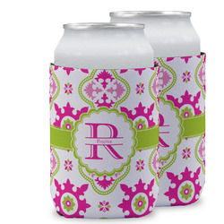 Suzani Floral Can Cooler (12 oz) w/ Name and Initial